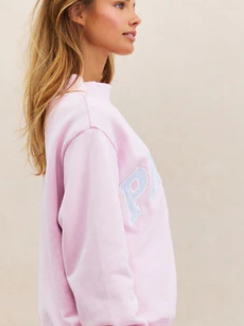 Women's Pink Crewneck Sweatshirt with ARK Lettering - Picture 2 of 2